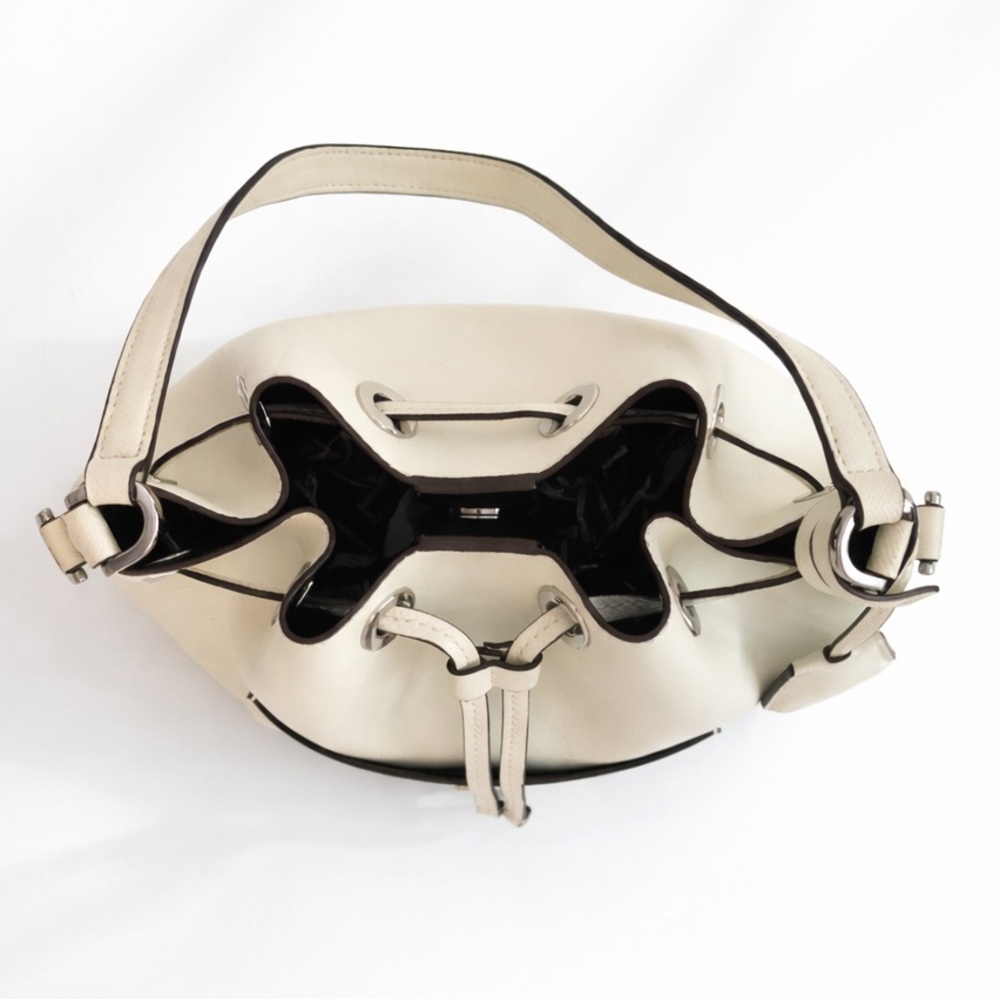Michael Kors • Greenwich Medium Saffiano Leather Bucket Bag in White - Picture 13 of 17